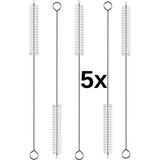 Mucit Home 5 Adet Pipet Temizleme Fırçası - Cam Pipet Fırçası - Bambu Pipet Fırçası - Metal Pipet Fırçası - Gümüş - 1