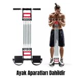 Mucit Home 5 Yaylı Ayak Göğüs El Yayı Egzersiz Çelik Yay Spor Aleti 5 Kademe Sertlik Ayarlanabilir
