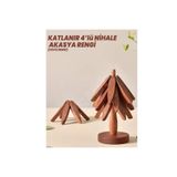 mucit home Ağaç Şeklinde Bambu Nihale Pratik Katlanır Bambu Bardak Altlığı