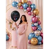 Mucit Home Cinsiyet Belirleme Balon Seti -Boy Or Girl - 1 Adet 24 İnç Büyük Boy + 50 Adet 12 İnç Metalik Balon - Balon Pompası - Balon Zinciri -Balon