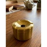 Mucit Home Gold Kapaklı Kokusuz Paslanmaz Metal Küllük – Modern Ve Şık Tasarım