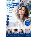 Mucit Home Kafa Masaj Aleti Baş Boyun Kafa Masaj Saç Kaşıma Teli - Renkli