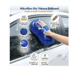 Mucit Home Kalın Süngerli Araç Temizleme Bezi, Araba Yıkama Eldiveni Mikrofiber Oto Yıkama Eldiveni