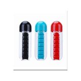 mucit home Kutulu Matara Suluk 600Ml 7 Günlük Hap Kutusu Organizer Spor Sızdırmaz Su Şişesi