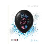 Mucit Home Mavi Pul Boy Or Girl Cinsiyet Belirleme Balonu Siyah Büyük Boy 24 İnç (Erkek Bebek İçin