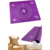 Mucit Home Silikon Hamur Açma Yoğurma Matı Pasta Fırın Altlığı, Mor