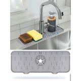 Mucit Home Silikon Musluk Matı Su Geçirmez Lavabo Kenar Damlatmaz Altlık Düzenleyici Mat Gri