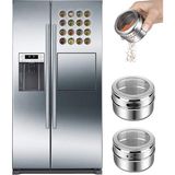 Mucit Home Stantlı 2'li Manyetik Baharatlık, Mıknatıslı Tuzluk Biberlik Baharat Rafı Paslanmaz Çelik - 0,2 kg