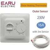 Mucize Elektrikli Yerden Isıtma Oda Termostatı Manuel Yerden Isıtma Kablosu Termostat 220 V 16A Sıcaklık Kontrol Ölçer Sensörlü