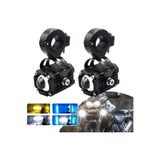 mucize Motosiklet LED Sis Sürüş Lambaları, 4 Fonksiyonlu 3 Renk Hepsi Bir Arada, Beyaz/Uzun Far, Amblem/Kısa Far, Buz Mavisi/Gündüz Sürüş Lambası, Flaşör/Uyarı Spot Işık