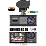 Mucosan 1080P Dash Cam Full Hd Araç Içi Kamera Ön Arka ve Iç Kayıt 3 Kameralı Gece Görüşlü G Sensörlü Geniş Açı