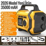 Mucosan 4000A 35000MAH Hava Kompresörlü Araç Akü Takviye Cihazı, Çok Fonksiyonlu Powerbank (Tüm Benzinli / 10L Dizel), , Type-C Hızlı Şarjlı Acil Durum Oto Başlatıcı ve LED Fener