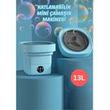 Mucosan Katlanabilir Mini Çamaşır Makinesi 13 L Taşınabilir Çamaşır Makinesi ve Kurutma Özellikli – Yurtlar, Seyahatler, Küçük Evler, Havlular ve Iç Çamaşırları Için Yer Tasarruflu Çamaşır Yardımcısı - Mavi