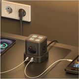 Mudanis 4lü Akım Korumalı Priz Gece Lambalı 2xusb 2xtype-C Çıkış Yüksek Gerilim Koruma Çoklu Priz Çoğaltıcı - Çok Renkli - Farklı Ürün Farklı Ebatlar