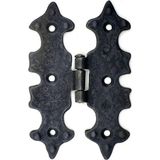 Mudanis Antika Tarz Dekoratif Pirinç Lale Menteşe - 104X77 Mm, Oksit