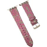 Mudanis Apple Watch 38MM Creeper Desenli Kordon (Saat Değildir) - Pembe