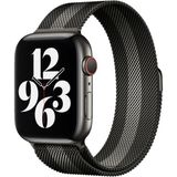 Mudanis Apple Watch 38MM Metal Mıknatıslı Kordon (Saat Değildir) - Siyah-Beyaz