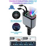 Mudanis LED Işık Tavan Aydınlatmalı 66W 4’1 Çift Kablolu Hızlı Şarj 3.4A Araç Içi Çakmaklık Şarj Aleti - Farklı ürün farklı ebat ve kablo seçeneği - Çok Renkli