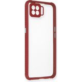 Mudanis Oppo A73 Kılıf Miami Şeffaf Silikon - Fuşya