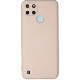 Mudanis Realme C25Y Kılıf Nano Içi Kadife Silikon - Pudra