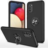 Mudanis Samsung Galaxy A02S Kılıf Elit Yüzüklü Kapak - Siyah