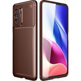 Mudanis Xiaomi Poco F3 Kılıf Auto Focus Karbon Kapak - Kahverengi