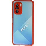 Mudanis Xiaomi Poco F3 Kılıf Miami Şeffaf Silikon - Kırmızı