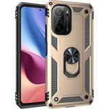 Mudanis Xiaomi Poco F3 Kılıf Sofya Yüzüklü Silikon Kapak - Gold