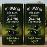Mudanya Soğuk Sıkım Sızma Natürel 2*5 lt Zeytinyağı - 10 lt