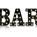 Mudder 3 Adet LED Harf Işığı Mektup BAR İşareti Alfabe Harf İşareti LED Harf Işığı Pilli Gece Lambası Ev Partisi Doğum Günü Cadılar Bayramı Noel Dekorasyonu için (Siyah)
