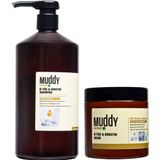 Muddy B-Tox Keratin Onarıcı 1 lt Saç Şampuanı+B-Tox Keratin Onarıcı 500 ml Saç Bakım Maskesi