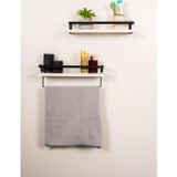 Mudesa Banyo Rafı Ahşap Metal Banyo Havluluk Raflı Duvara Monte