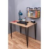 Mudesa Çalışma Masası Mini Ofis Masası Metal Ayaklı Dekoratif Masa Ders Çalışma Masası Genç Odası Masası - Y: 72 cm D: 59 cm G: 92 cm - Meşe
