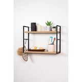 Mudesa MDSDM2RL001 Metal Ahşap Banyo Duvar Rafı Duvar Monte Banyo Organizer
