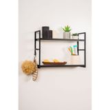 Mudesa MDSKMATRK002 Metal Ahşap Mini Banyo Duvar Rafı Duvar Monte Banyo Organizer