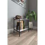Mudesa MDSKMD0003 Modern Komodin Metal Ahşap İki Raflı Komidin Metal Ayaklı Raf Kitaplık Sehpa