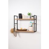 Mudesa Metal Ahşap Banyo Duvar Rafı Duvar Monte Banyo Organizer