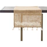 Mudo Concept Jüt Lase İşlemeli Runner 45X130 Cm - Bej - 45 x 130 cm