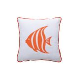 Mudo Concept MARİN FISH NAKIŞLI KIRLENT BEYAZ TURUNCU 50X50 CM