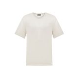 Mudo Erkek Bej Rengi Bisiklet Yaka Keten T-Shirt