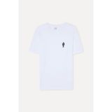 Mudo Erkek Beyaz Baskılı Oversize Bisiklet Yaka T-Shirt - XL