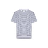 Mudo Erkek Beyaz Çizgili Bisiklet Yaka Örme T-Shirt