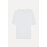 Mudo Erkek Beyaz Jakarlı Oversize Bisiklet Yaka T-Shirt