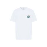 Mudo Erkek Beyaz Marin Baskılı Bisiklet Yaka T-Shirt