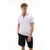 Mudo Erkek Beyaz Şeritli Polo Yaka T-Shirt