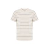 Mudo Erkek Ekru Çizgili Bisiklet Yaka T-Shirt