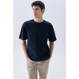 Mudo Erkek Ekru Oversize Bisiklet Yaka T-Shirt