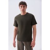 Mudo Erkek Haki Bisiklet Yaka T-Shirt