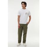 Mudo Erkek Haki Tapered Fit Cepli Pantolon