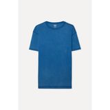 Mudo Erkek Indigo Relax Fit Bisiklet Yaka T-Shirt - İndigo - XL